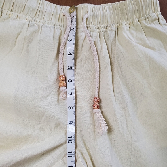 Sir 7 Studio Womens Flax Cotton Pull On Elastic Waist Pants Size M beige Stretch - Picture 6 of 12